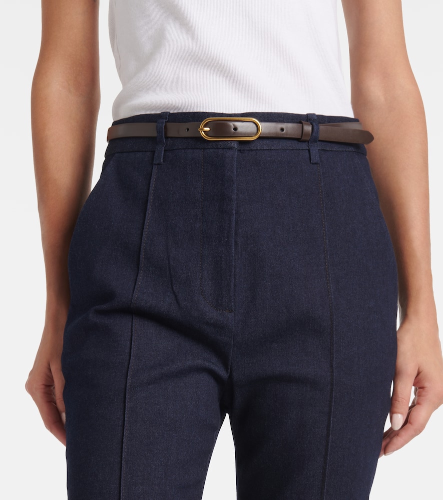 Veronica Beard Carson Off-duty High Waist Ankle Flare Jeans In Blue