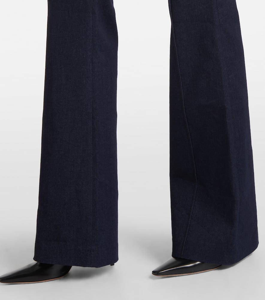 Veronica Beard Carson Off-duty High Waist Ankle Flare Jeans In Blue