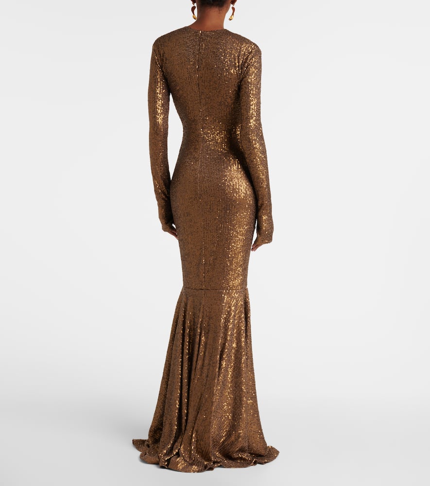 Norma Kamali Shirred Fishtail Gown - Women's - Spandex/elastane/polyester In Metallic