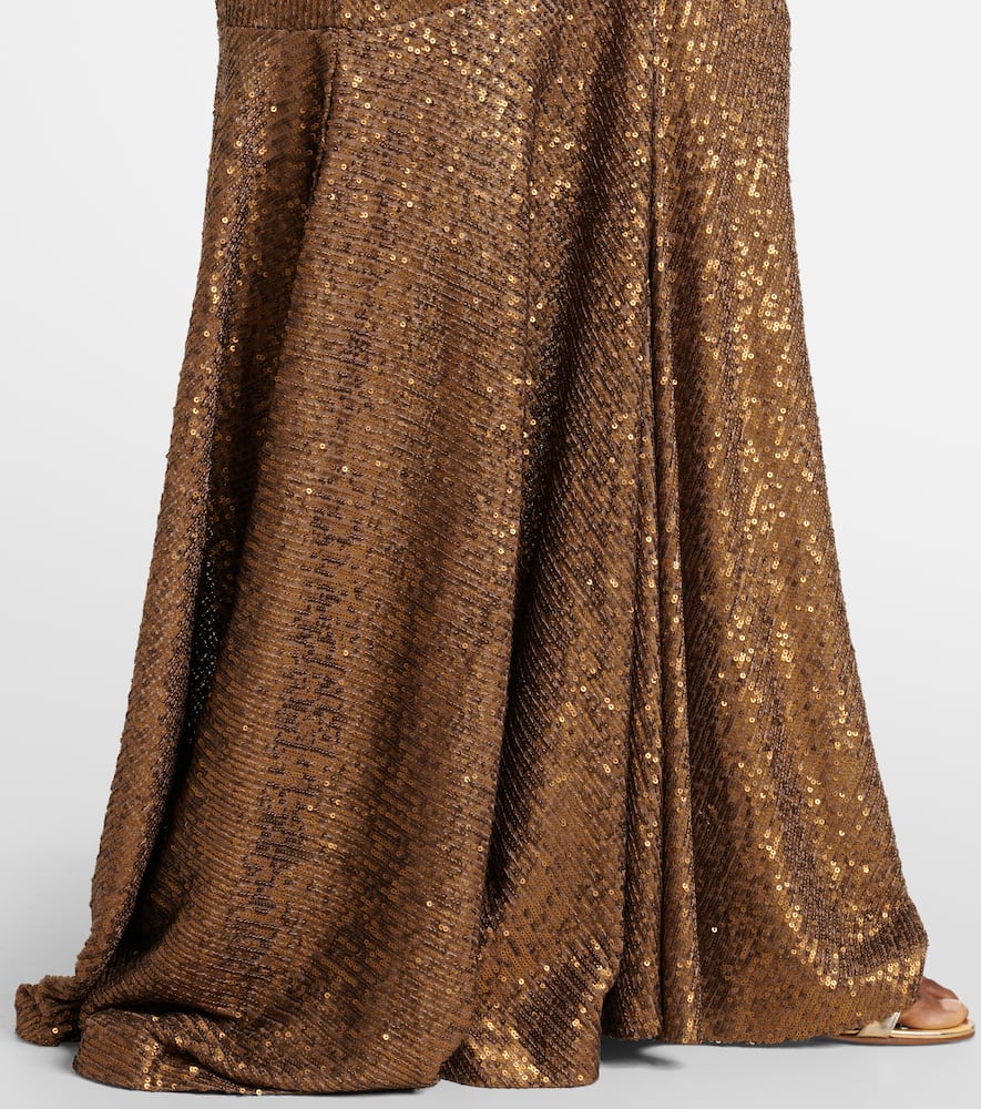 Norma Kamali Shirred Fishtail Gown - Women's - Spandex/elastane/polyester In Metallic