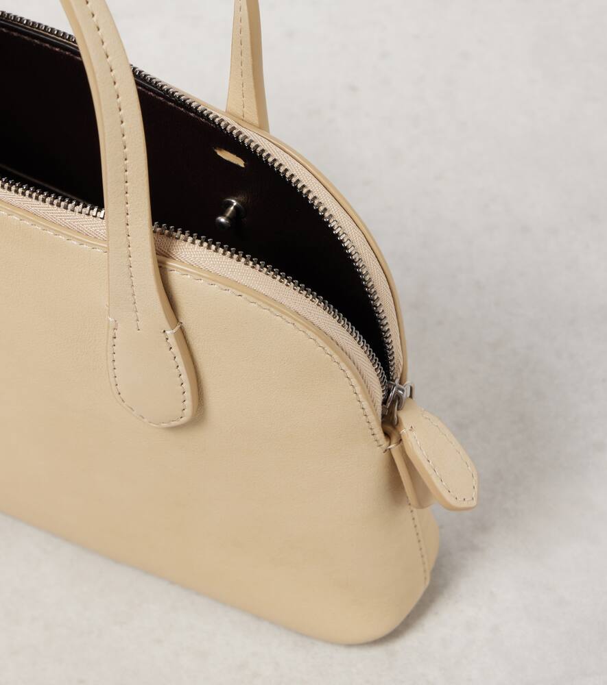 The Row Ingrid Leather Tote Bag In Beige