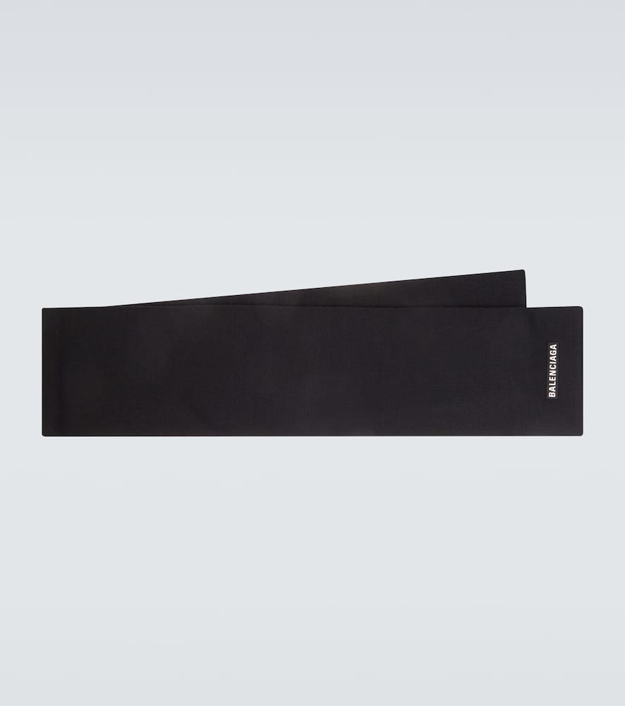 Logo wool-blend scarf