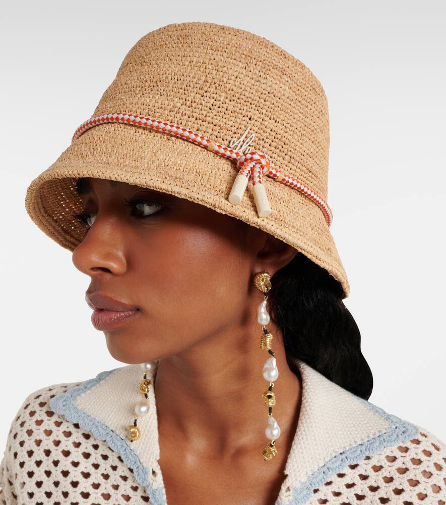 Alemais Sunlit crochet raffia bucket hat