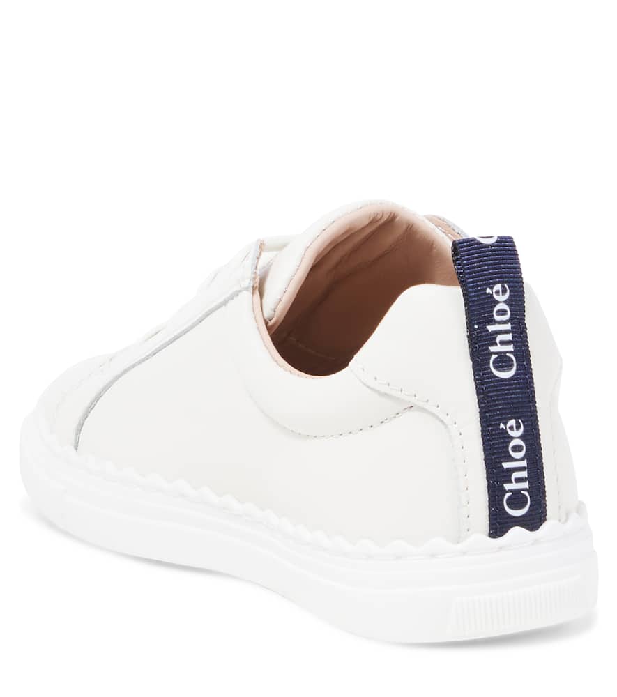 CHLOÉ CHLOÉ KIDS LOGO LEATHER SNEAKERS