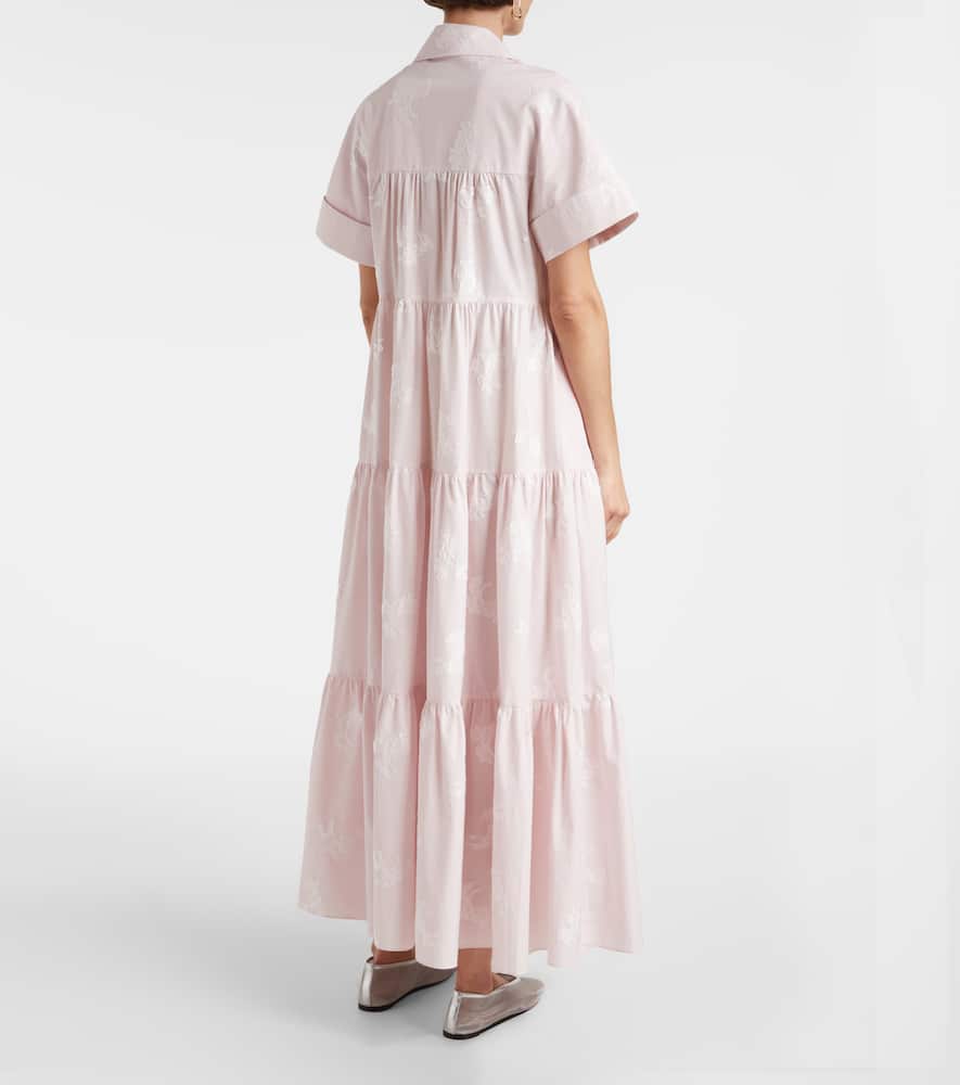 Erdem 刺绣层叠棉质衬衫式连衣裙