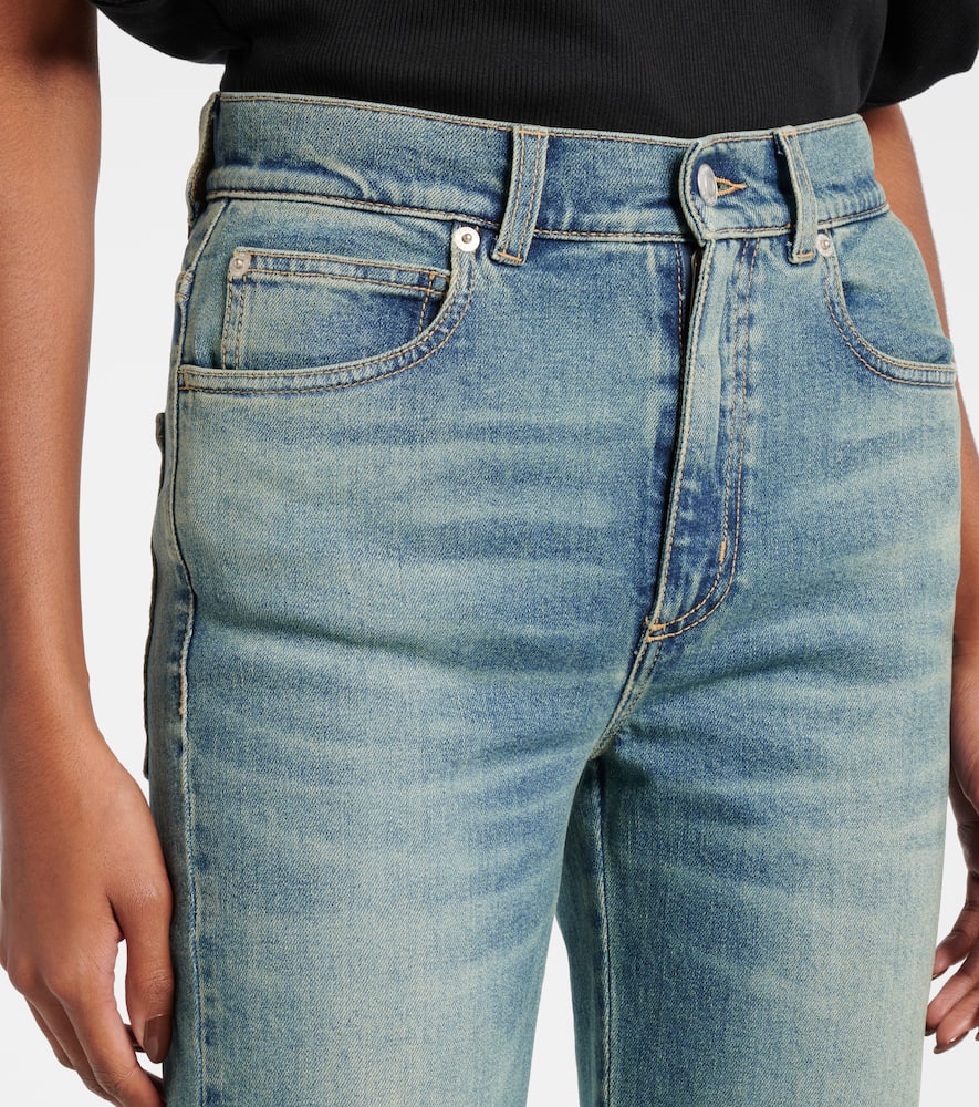 Alexander Mcqueen Faded Flared Jeans In Blue