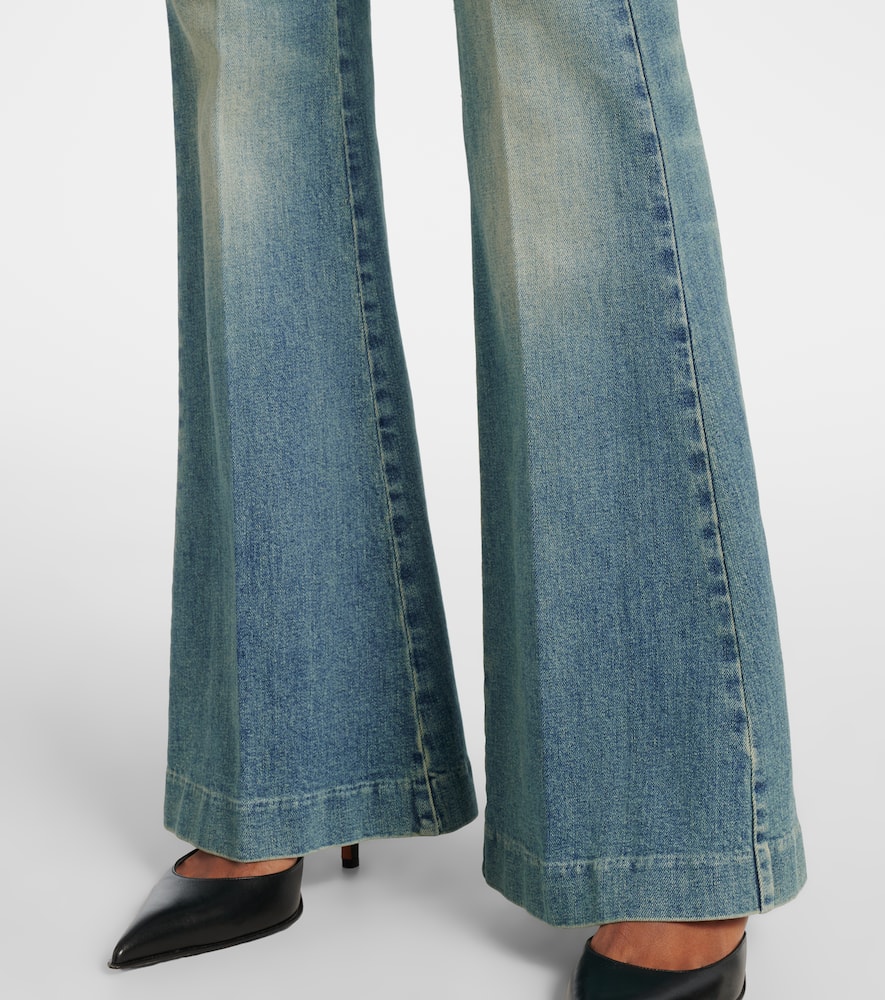 Alexander Mcqueen Faded Flared Jeans In Blue
