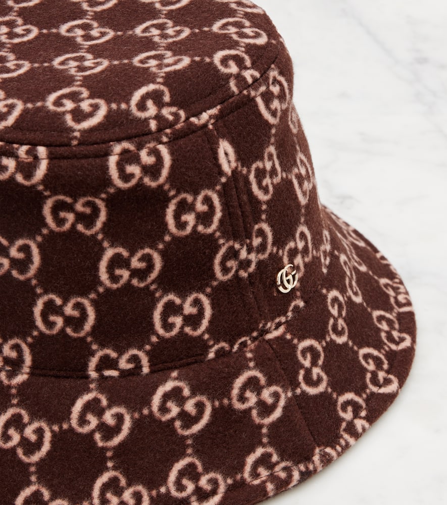 Gucci Gg Wool Bucket Hat In Burgundy