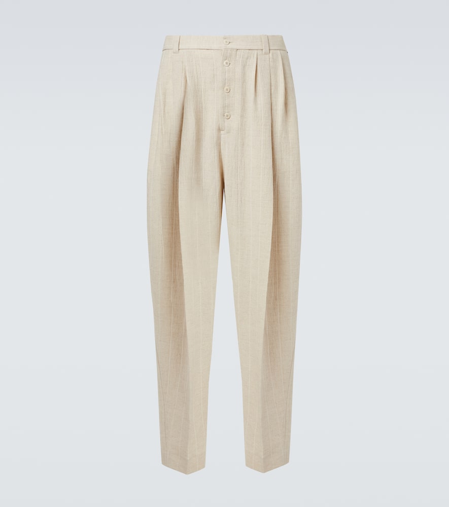 Fernando cotton and linen wide-leg pants