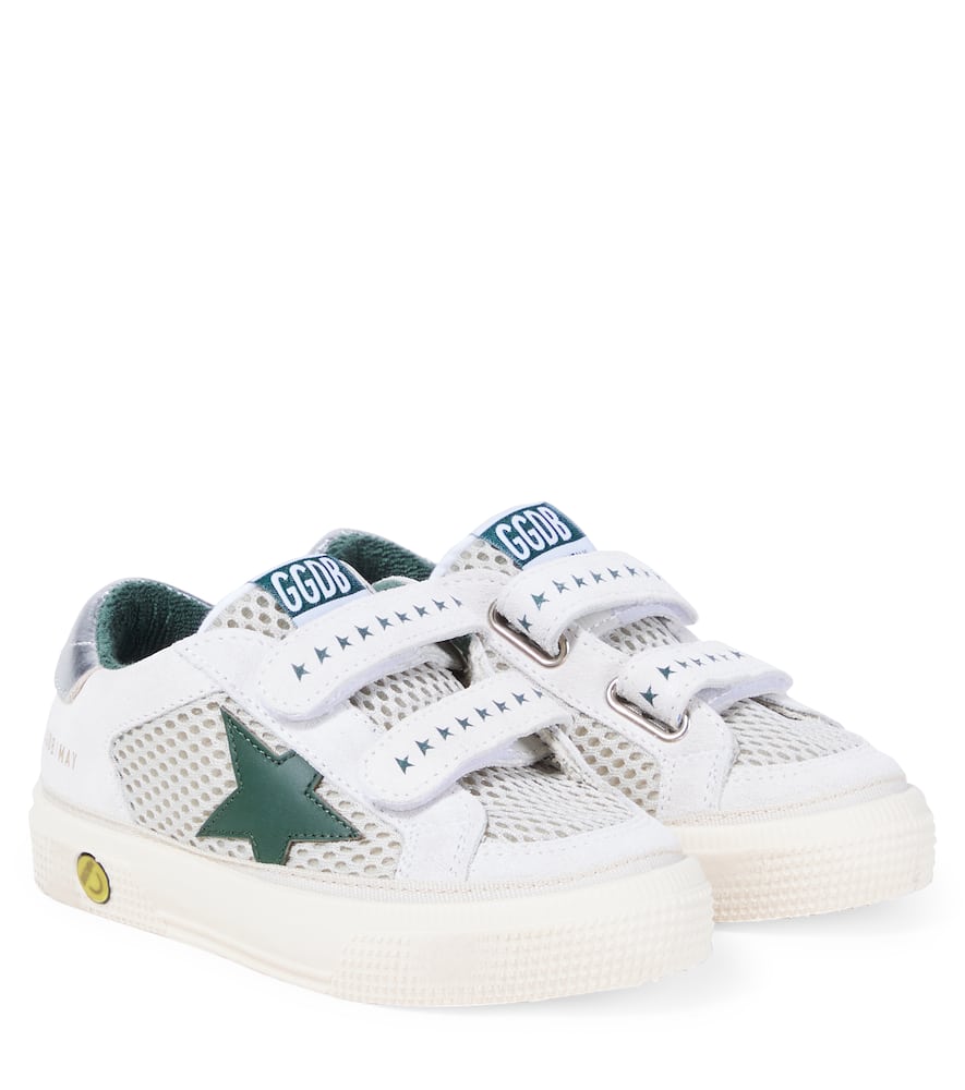 Golden Goose May School Suede-trimmed Sneakers In White
