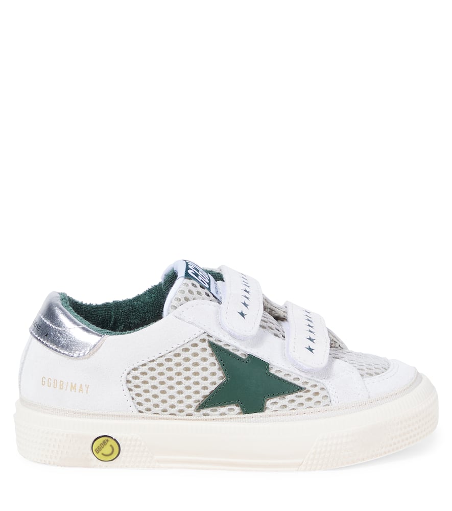 Golden Goose May School Suede-trimmed Sneakers In White