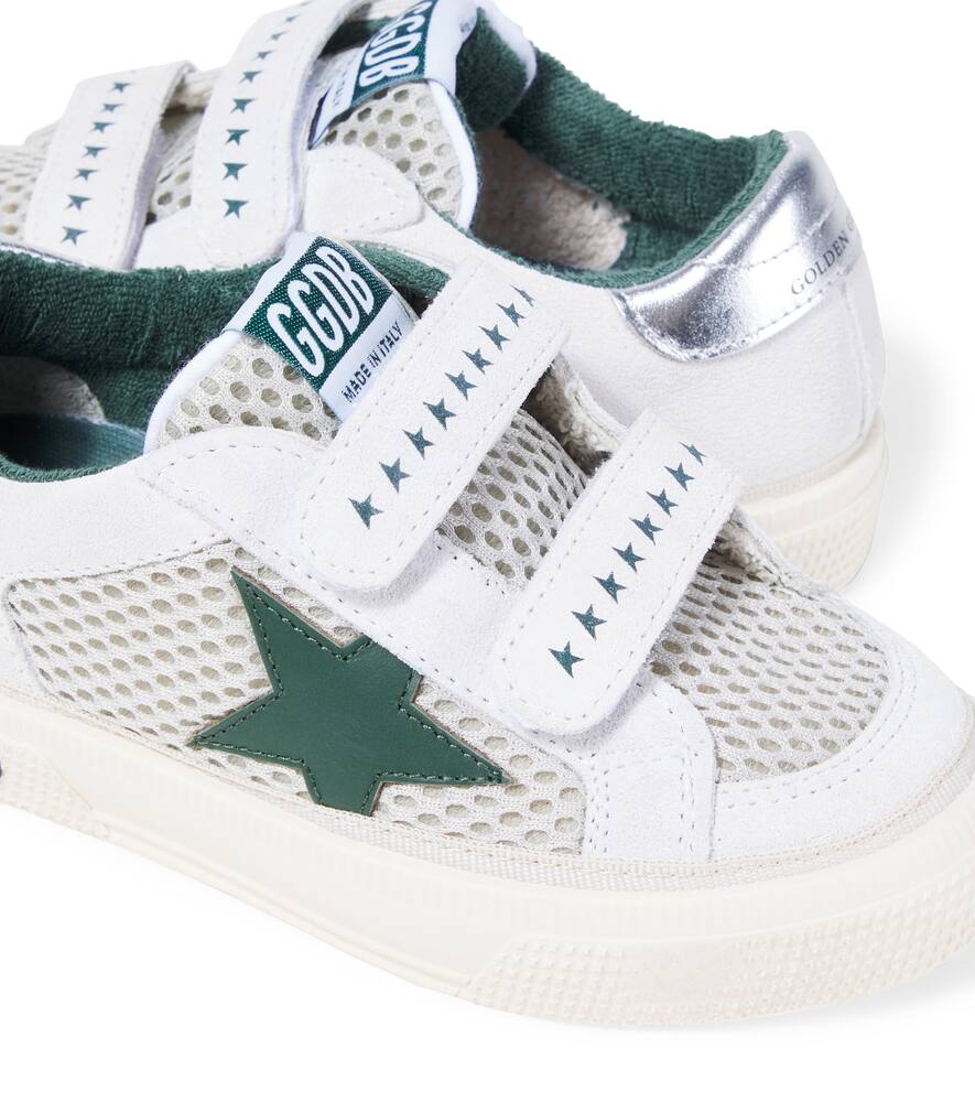 Golden Goose May School Suede-trimmed Sneakers In White
