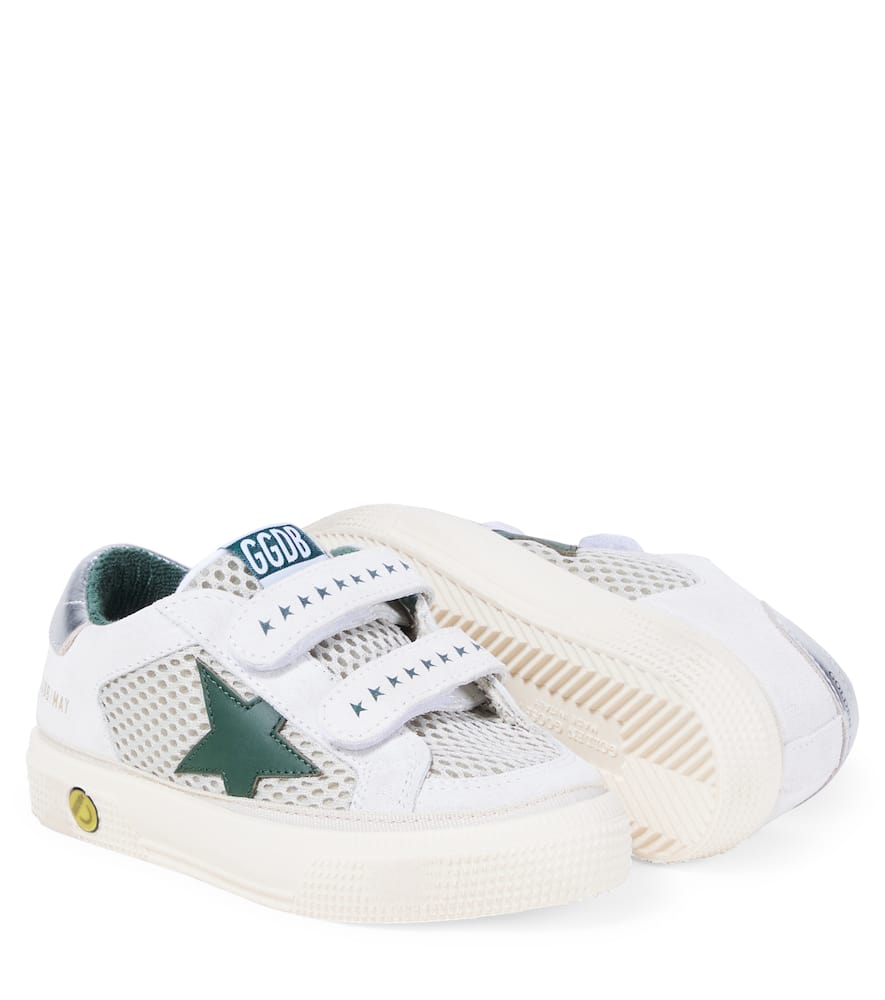 Golden Goose May School Suede-trimmed Sneakers In White