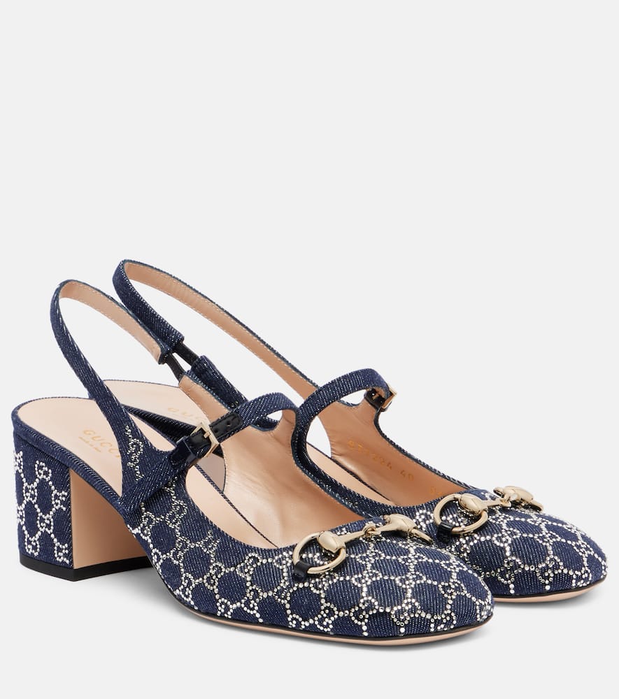 Lady Horsebit crystal-embellished sandals