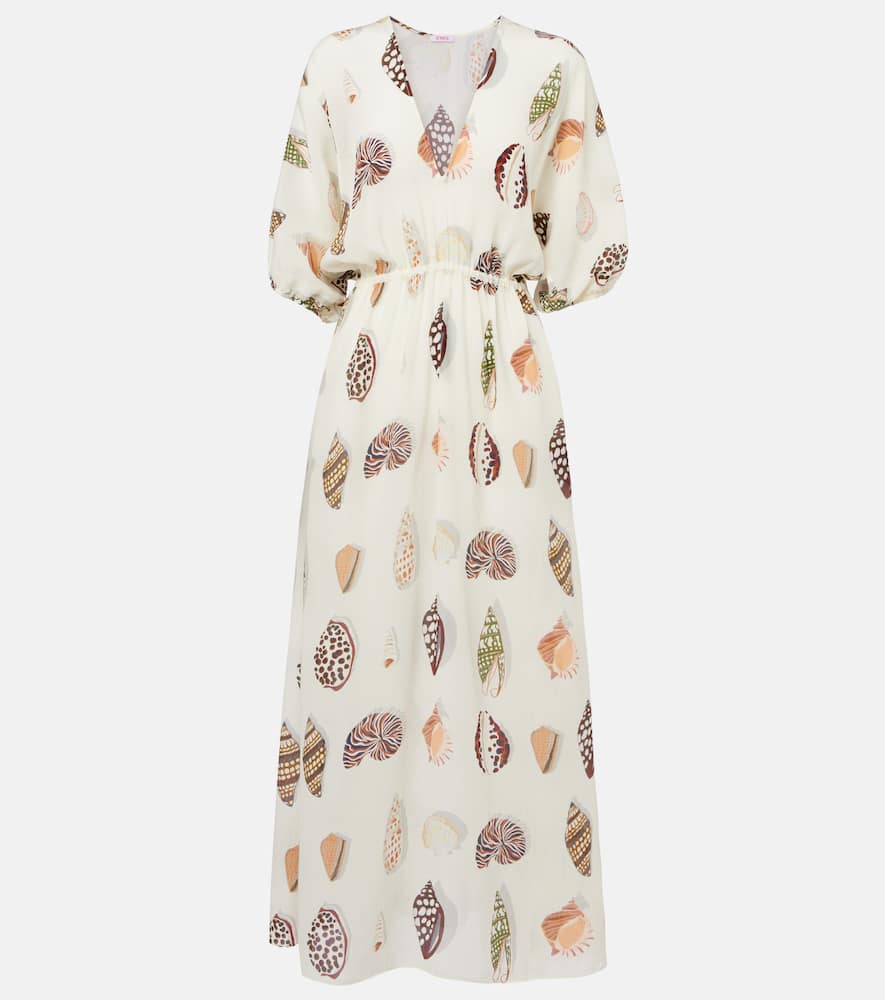 Coffea printed silk maxi dress