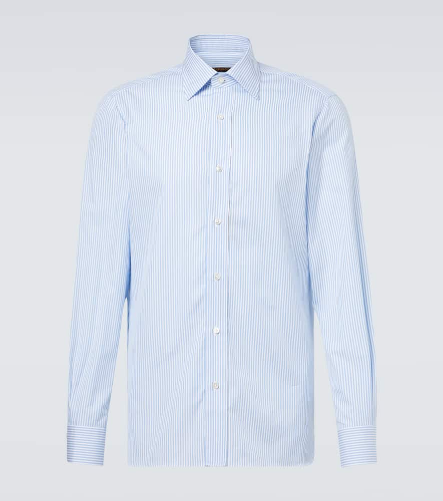 Striped cotton poplin shirt