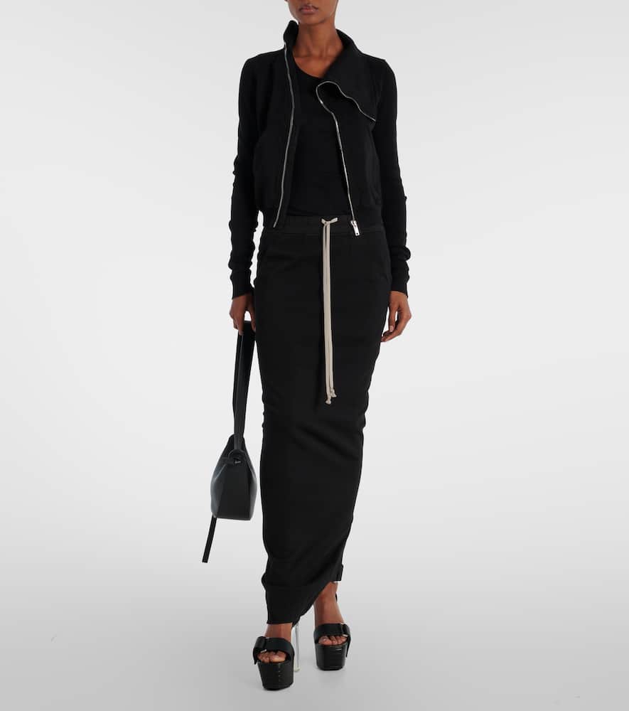 Rick Owens Mountain Cotton Jersey Hoodie In Black