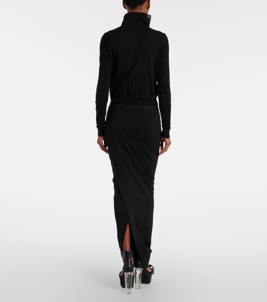 Rick Owens Mountain Cotton Jersey Hoodie In Black