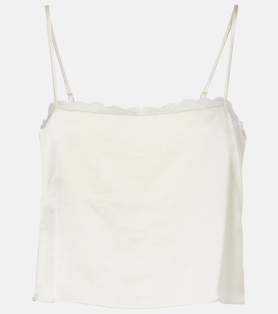 Barb cropped lace satin camisole