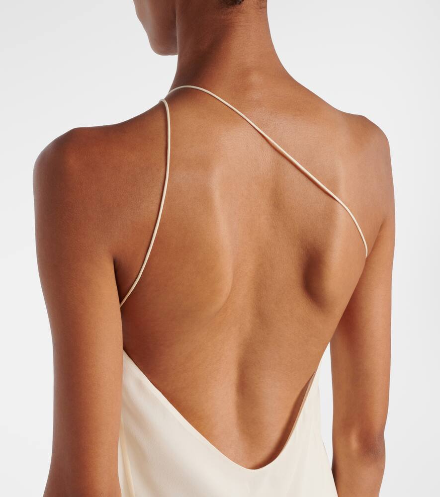 The Sei One-shoulder Ruffled Silk Gown In White