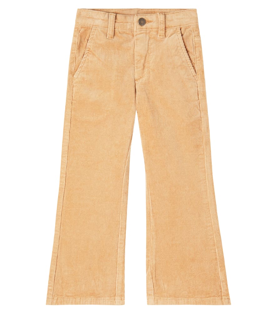 Molo Aida Cotton-blend Corduroy Flared Pants In Brown