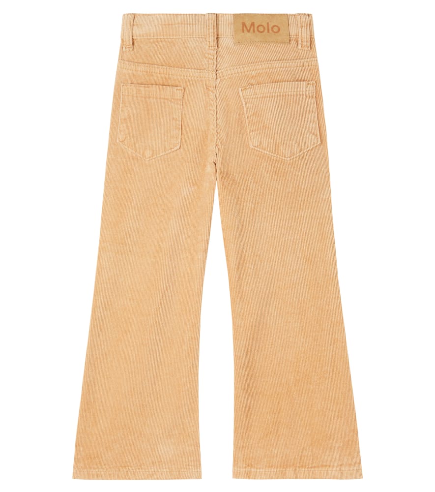 Molo Aida Cotton-blend Corduroy Flared Pants In Brown