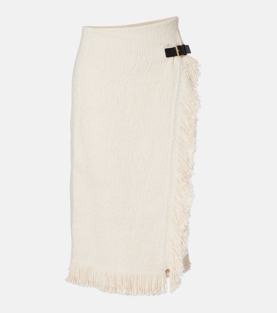 Galla cotton and linen midi skirt