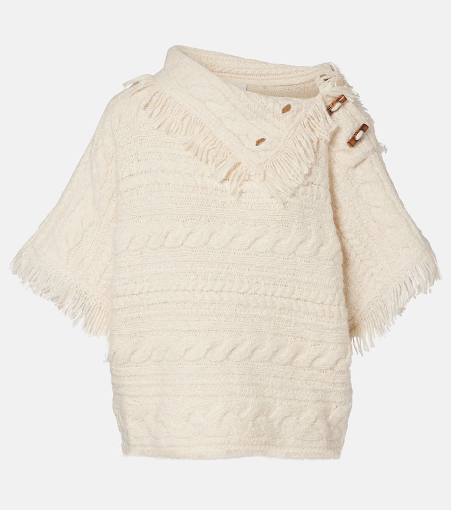 Isabel Marant Étoile Blanche Cable-knit Cotton-blend Sweater In White