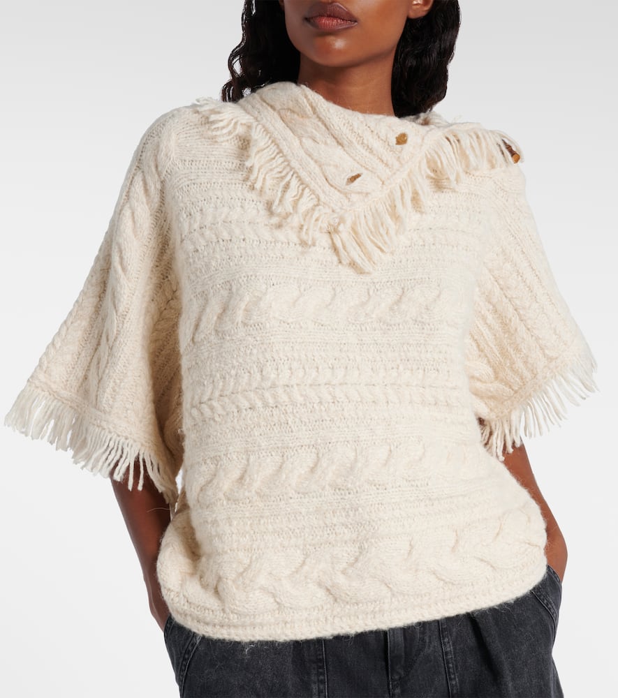 Isabel Marant Étoile Blanche Cable-knit Cotton-blend Sweater In White