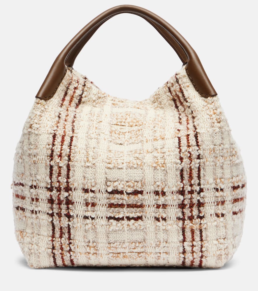 Loro Piana Bale Large Leather-trimmed Tote Bag In Neutral