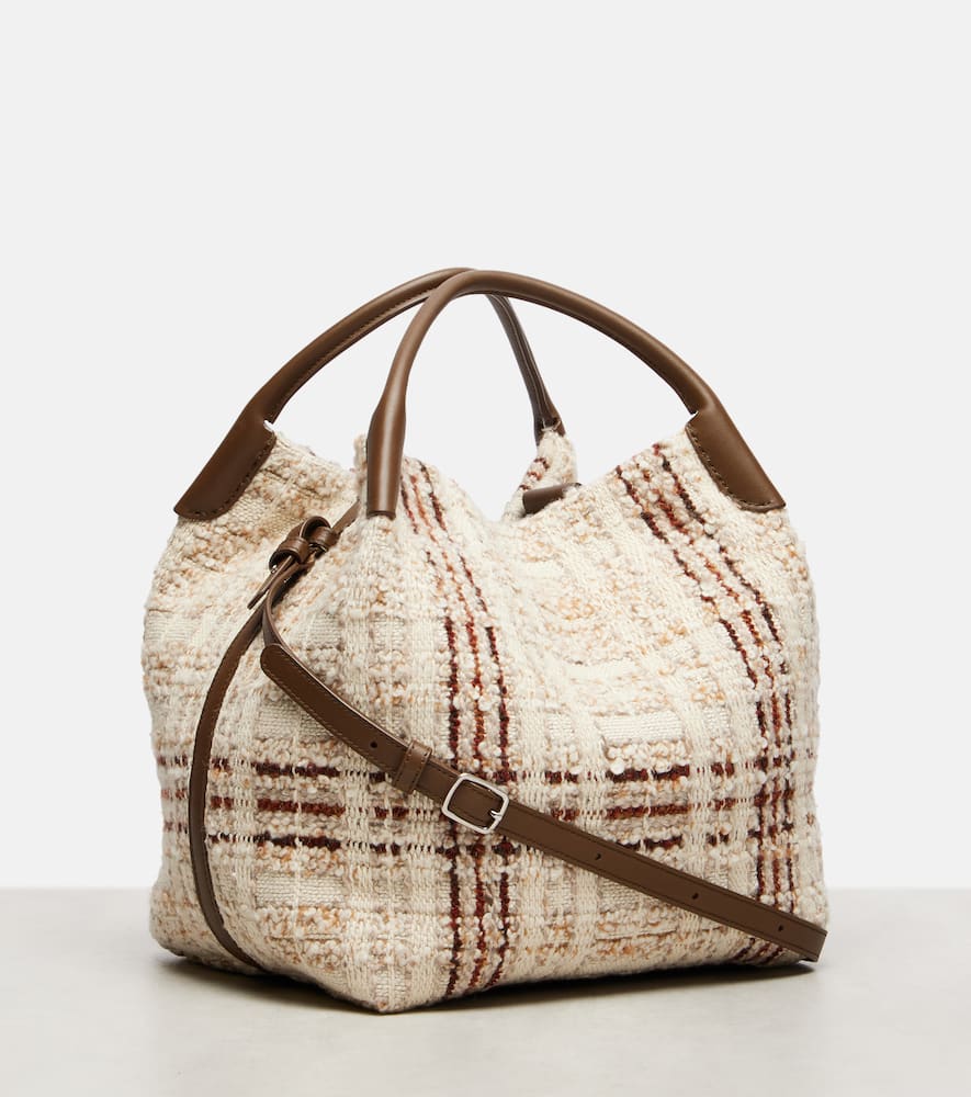 Loro Piana Bale Large Leather-trimmed Tote Bag In Neutral