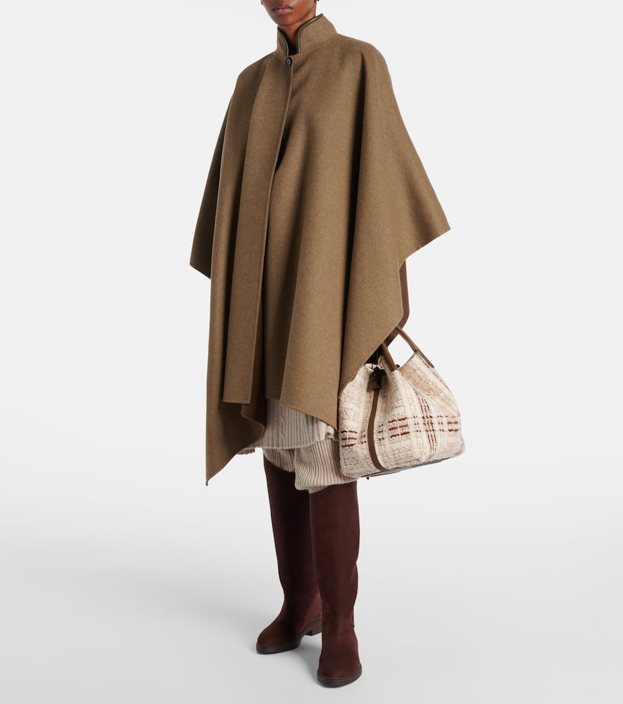 Loro Piana Bale Large Leather-trimmed Tote Bag In Neutral
