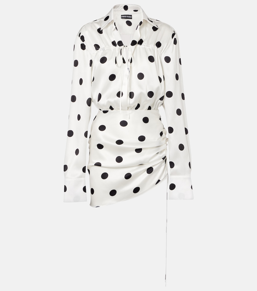 David Koma Polka Dot Silk Satin Minidress