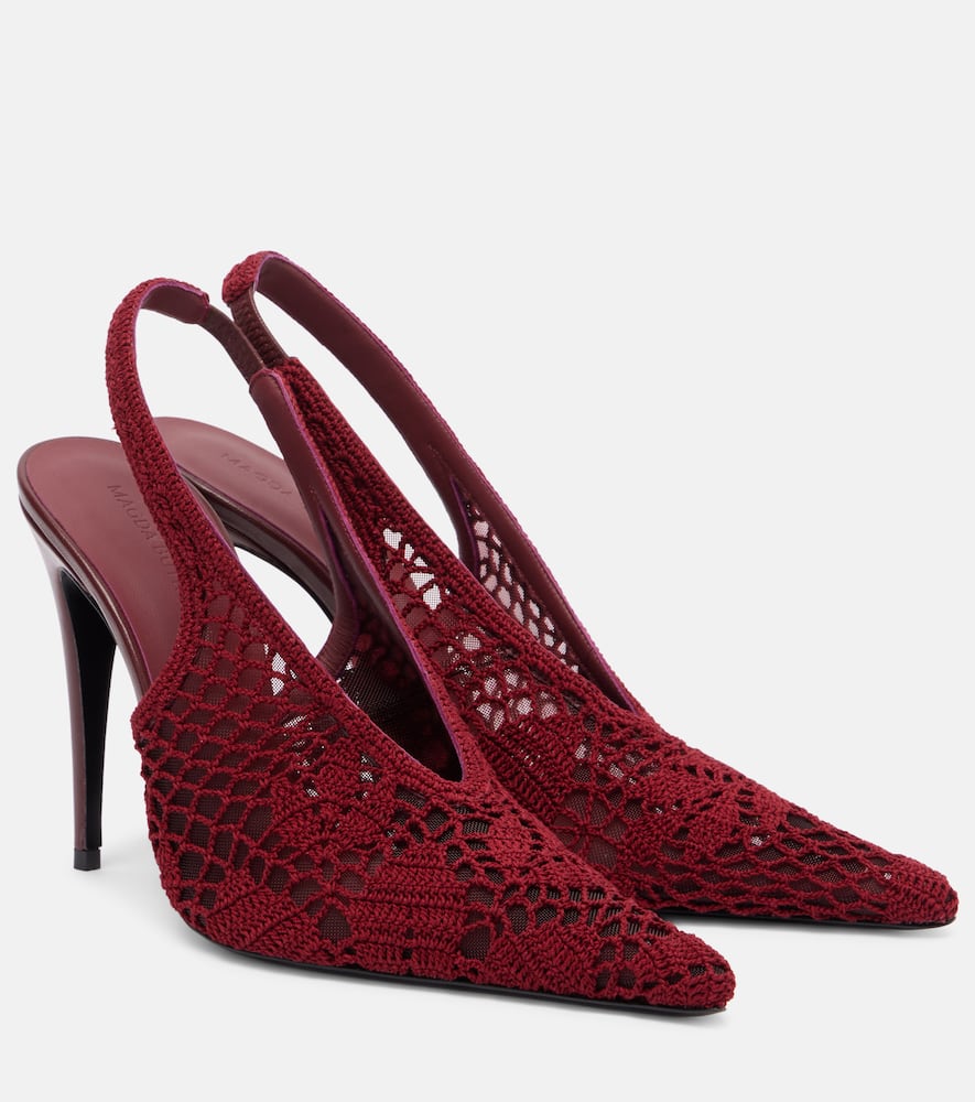 105 crochet slingback pumps