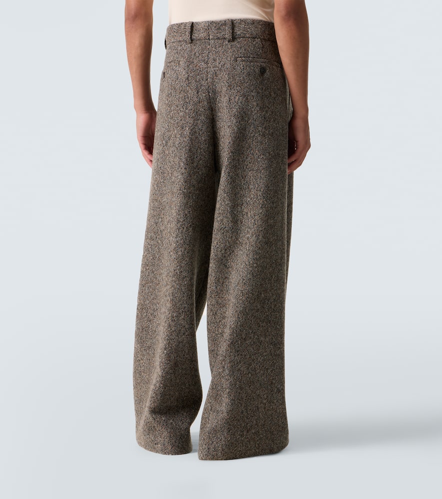 Dries Van Noten Wool-blend Wide-leg Pants In Gray