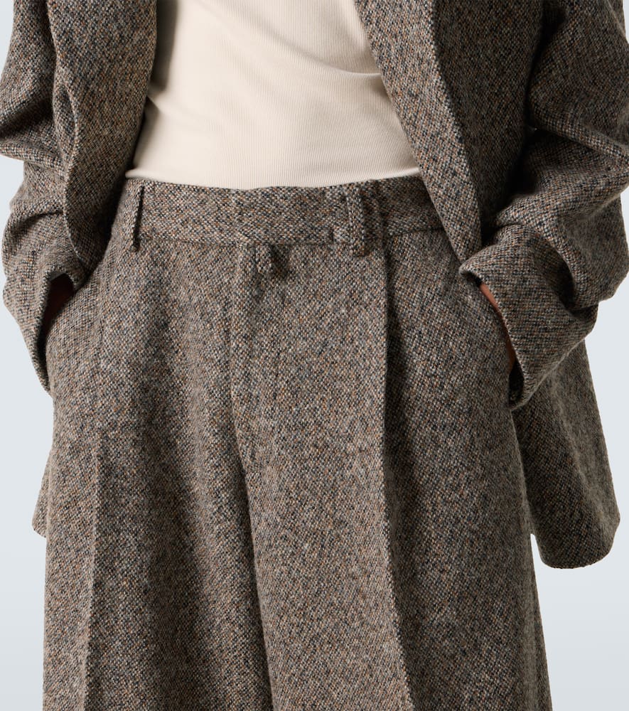 Dries Van Noten Wool-blend Wide-leg Pants In Gray