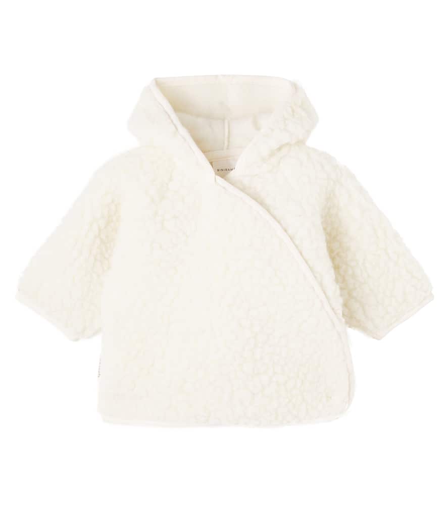 Binibamba Baby Hooded Wool Jacket In White
