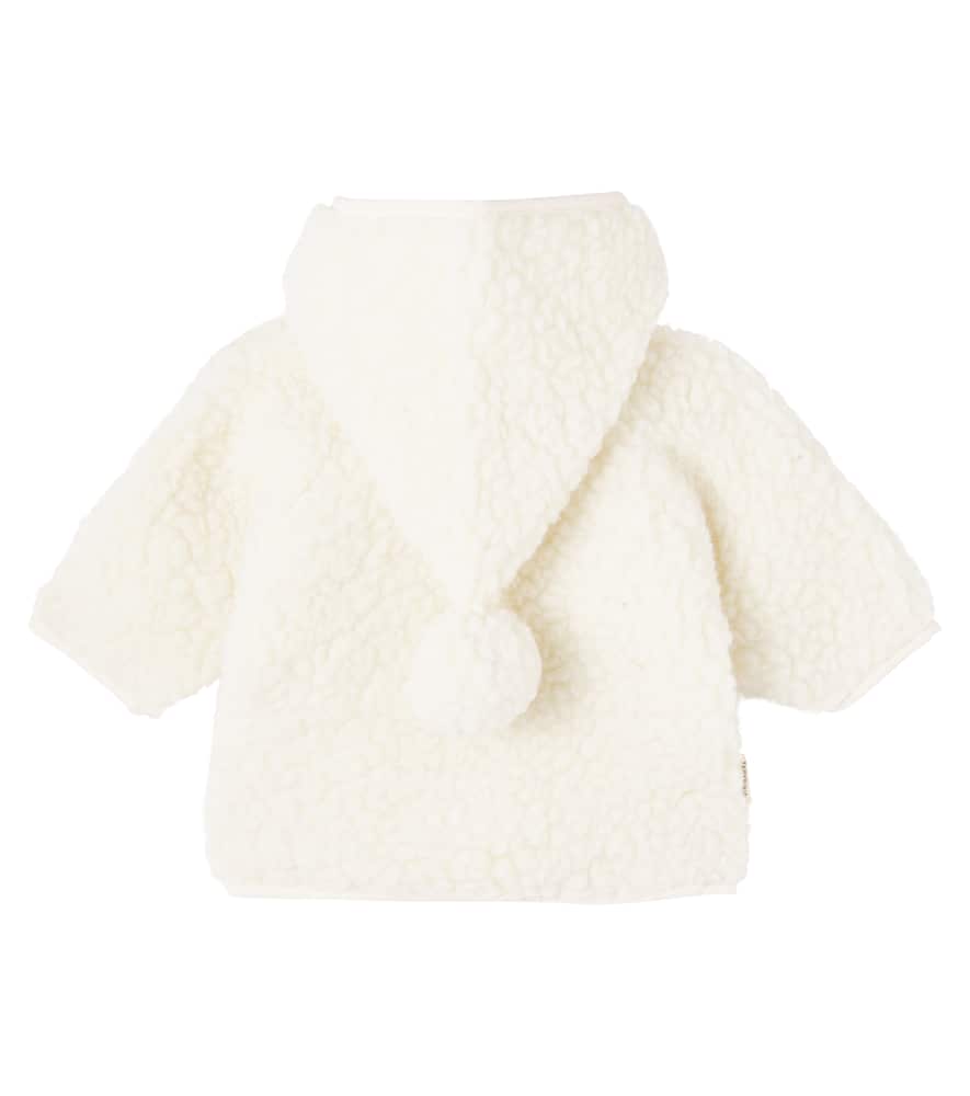 Binibamba Baby Hooded Wool Jacket In White