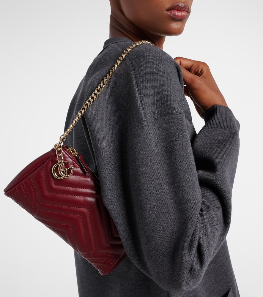 Gucci Gg Marmont 2.0 Mini Leather Shoulder Bag In Burgundy