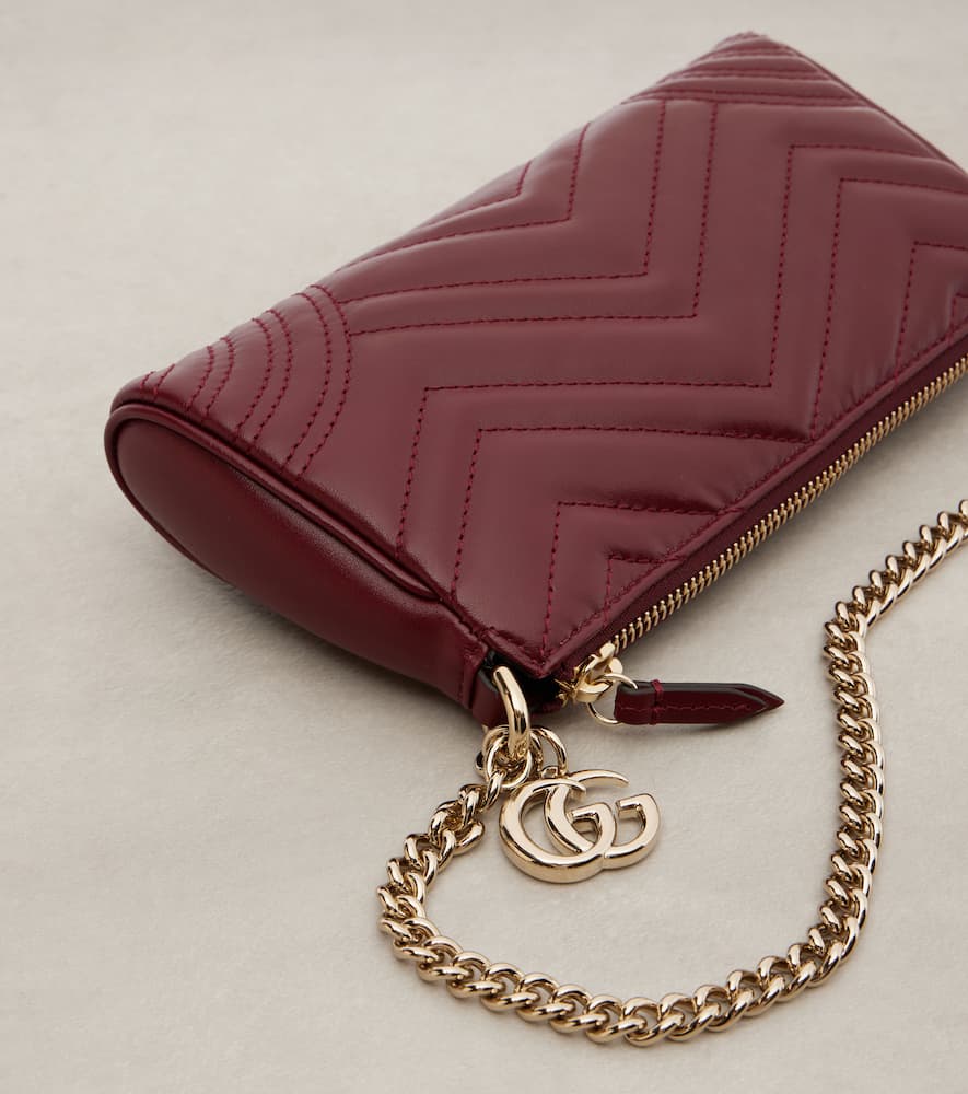 Gucci Gg Marmont 2.0 Mini Leather Shoulder Bag In Burgundy