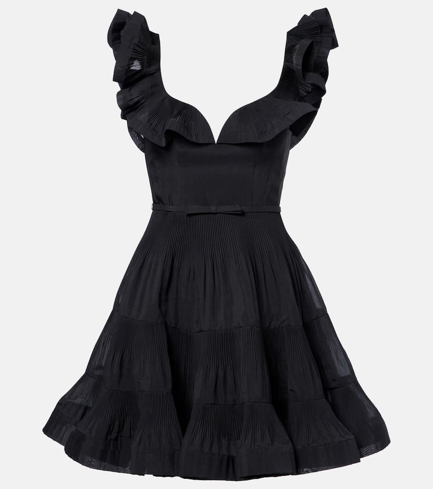 Zimmermann Pleated Ruffled Minidress In Red