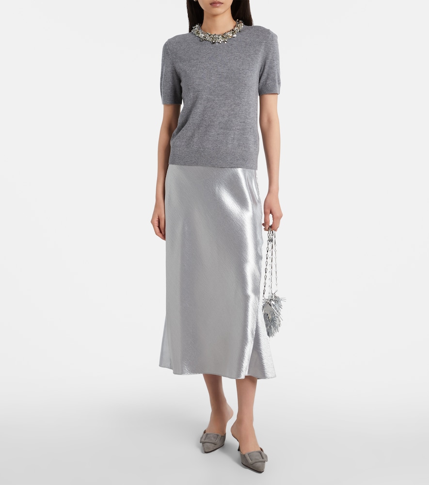 Tory Burch Satin midi skirt