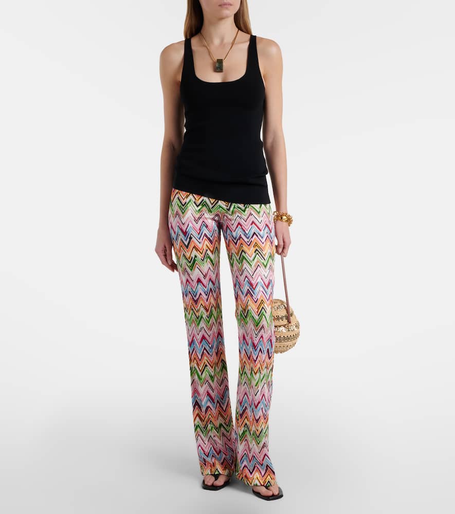 Missoni Zig Zag High-rise Flared Pants In Multi