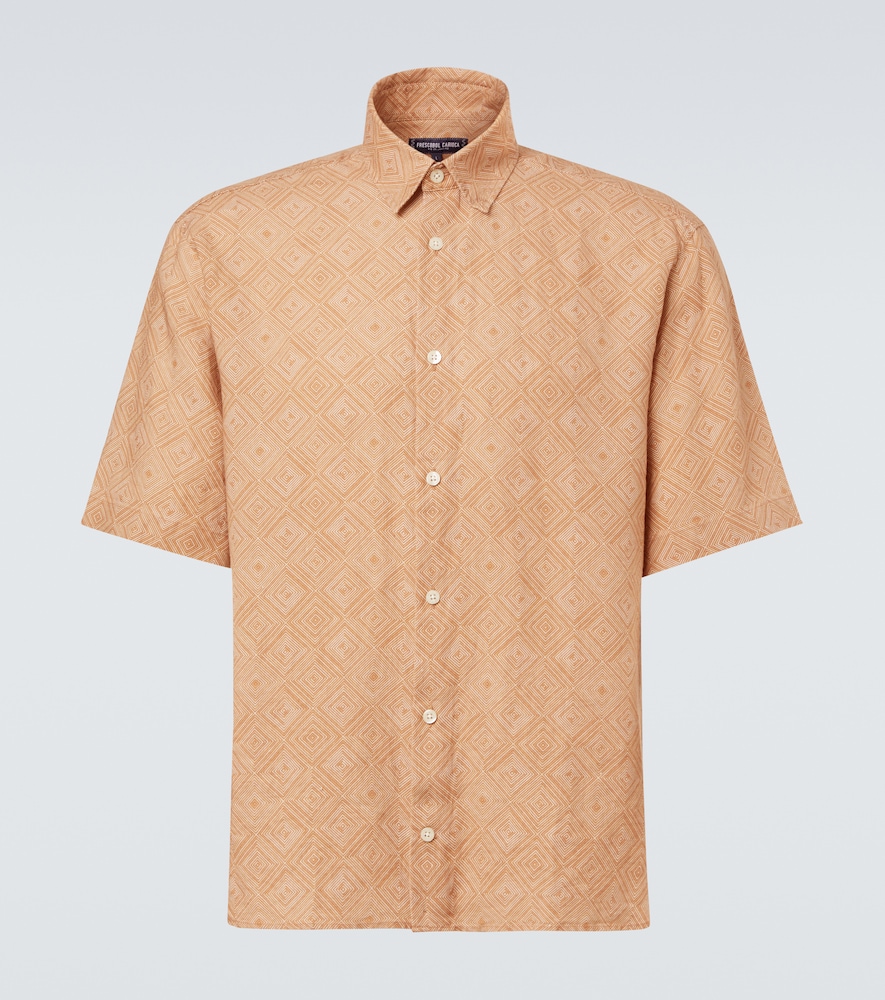 Frescobol Carioca Castro Printed Linen Bowling Shirt