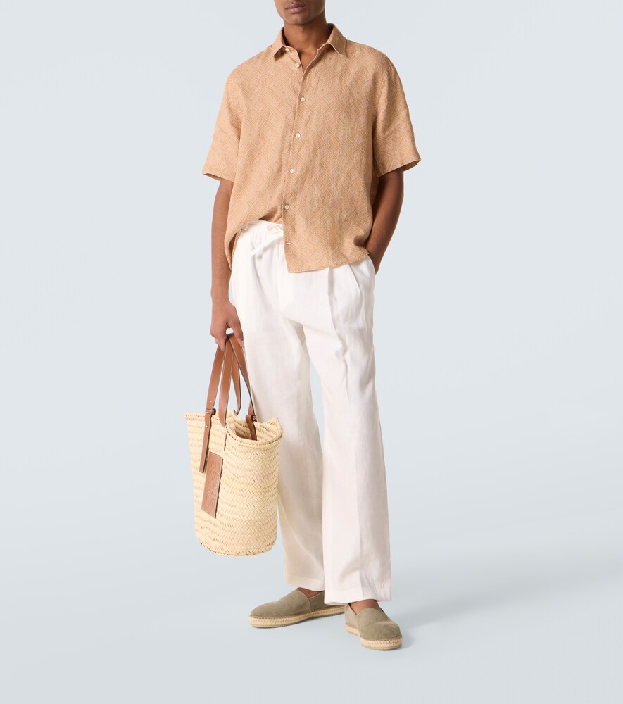  Frescobol Carioca Frescobol Carioca Castro Printed Linen Bowling Shirt 