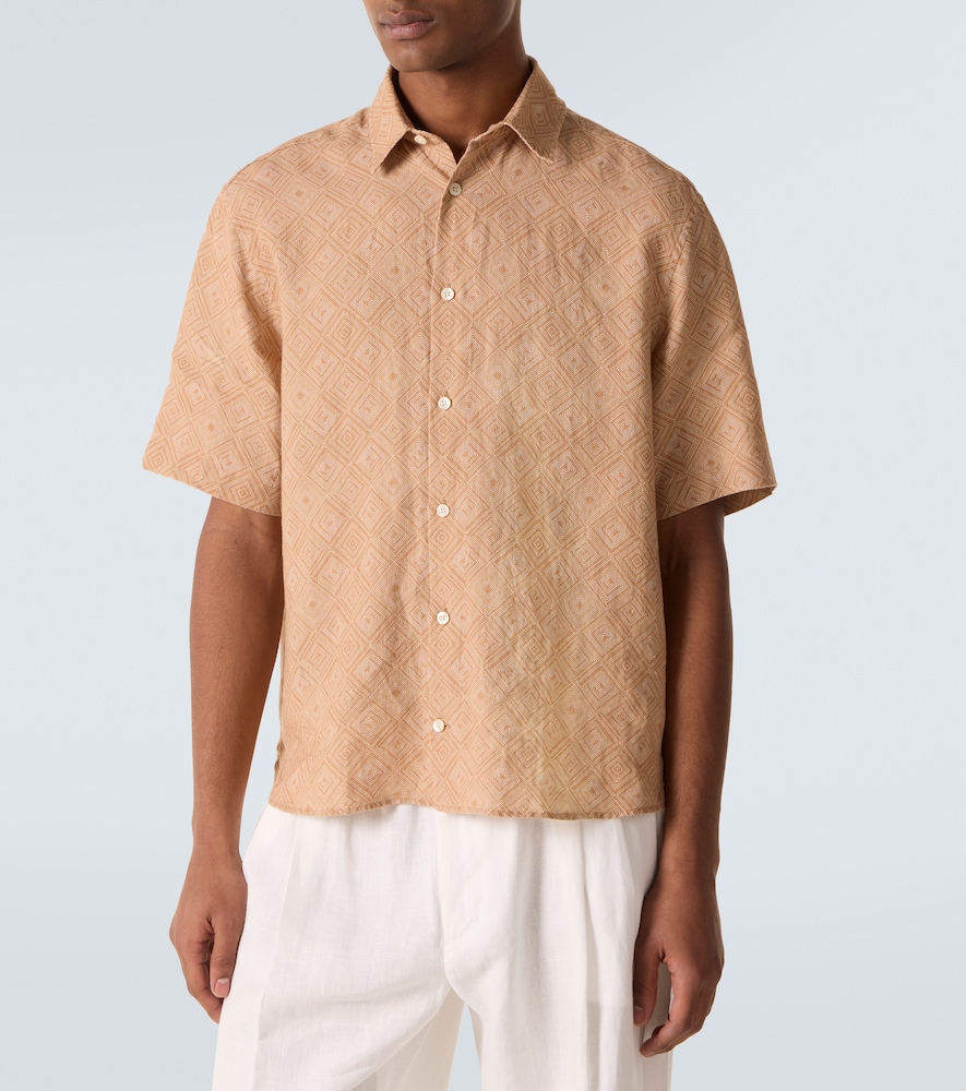  Frescobol Carioca Frescobol Carioca Castro Printed Linen Bowling Shirt 