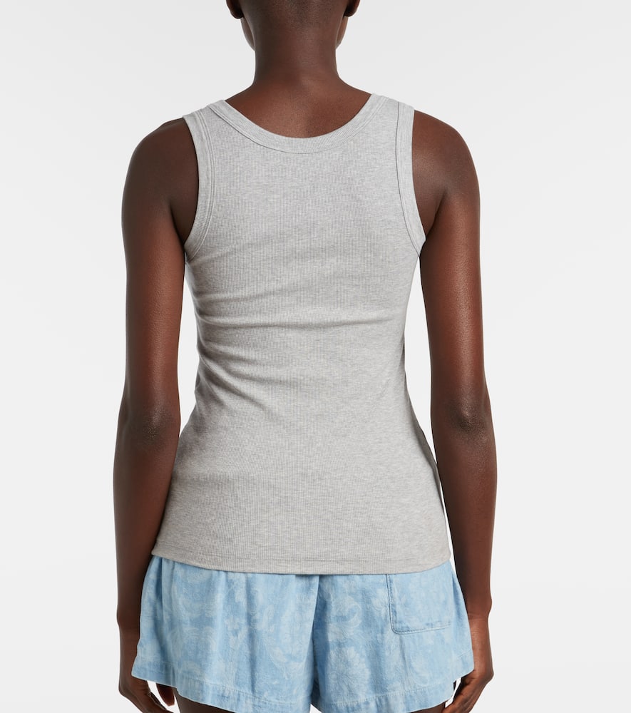 Versace Cotton-blend Top In Gray