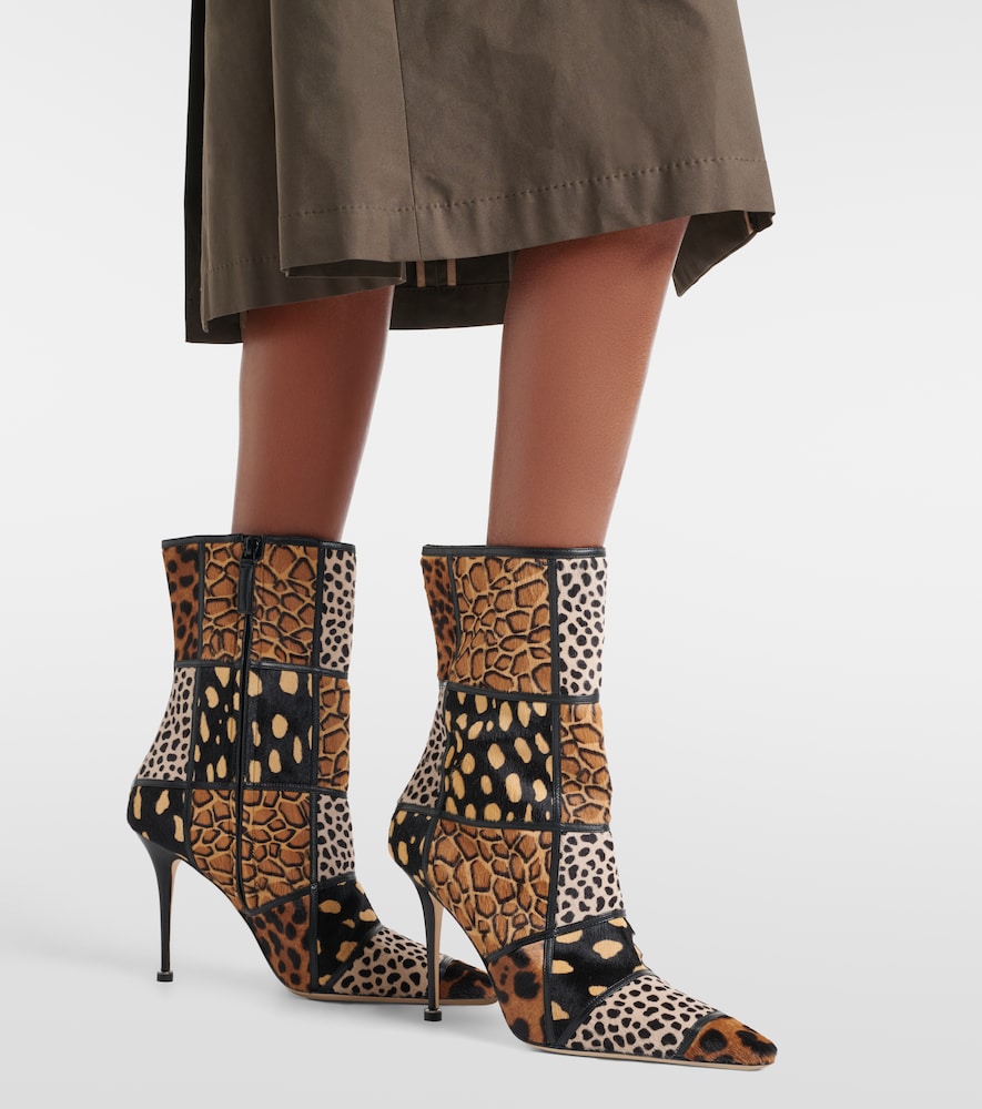 Manolo Blahnik Trulona 105 calf hair ankle boots