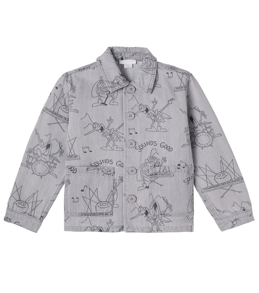 Stella Mccartney Kids Grey Printed Denim Jacket Y Size 14 - Mytheresa
