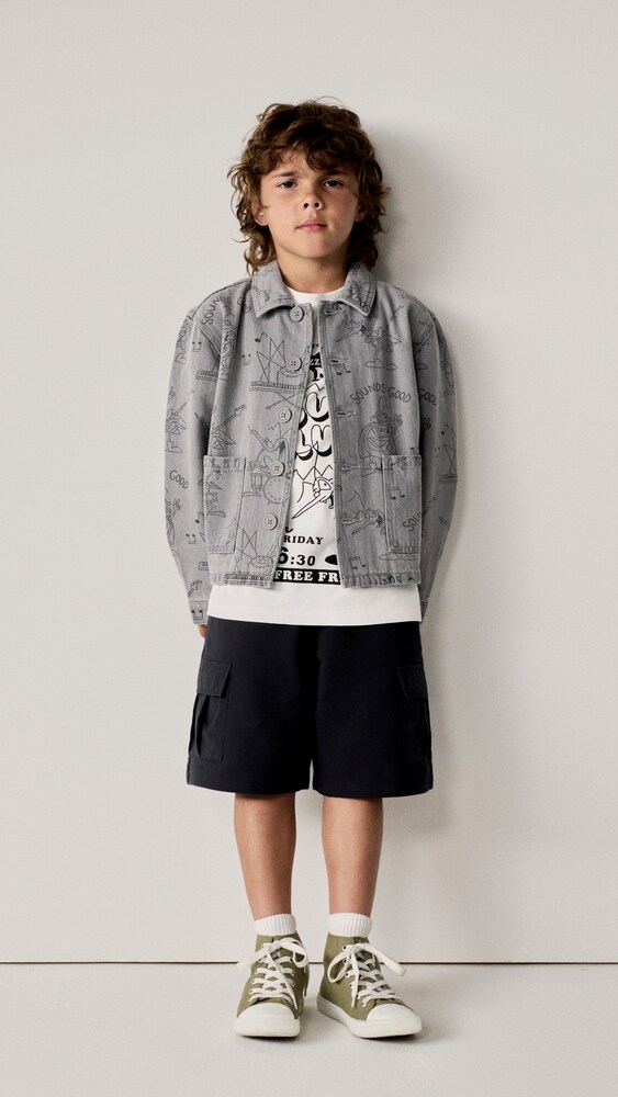  Stella Mccartney Kids Stella Mccartney Kids Printed Denim Jacket 
